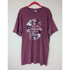 Psalm 147:3 He Heals The Broken Hearted XL Maroon T-Shirt